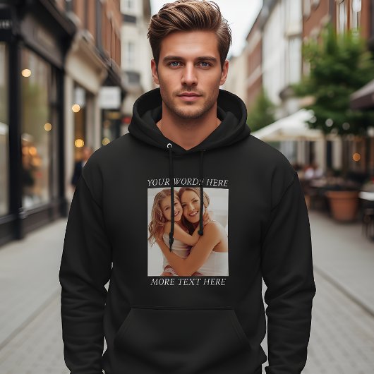 Customizable Photo & Text Hoodie, Your Design Here Hoodie
