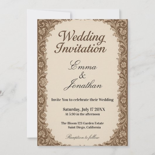Customizable Photo Wedding Invitation Card Einladung (Vorderseite)