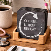 Customizable Phrase Coffee Nurse Repeat Getränkeuntersetzer