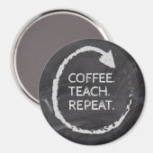 Customizable Phrase Coffee Teach Repeat Magnet (Vorderseite/Rückseite)