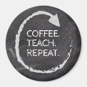 Customizable Phrase Coffee Teach Repeat Magnet (Vorne)