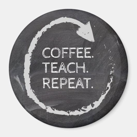 Customizable Phrase Coffee Teach Repeat Magnet (Vorne)