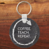 Customizable Phrase Coffee Teach Repeat Schlüsselanhänger (Vorderseite)