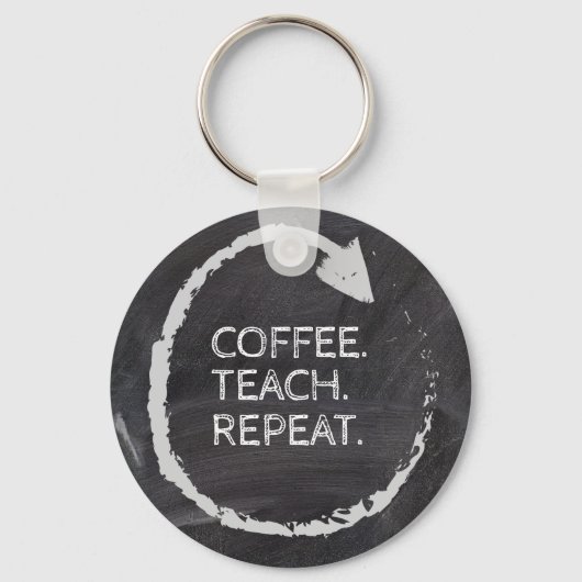 Customizable Phrase Coffee Teach Repeat Schlüsselanhänger (Rückseite)