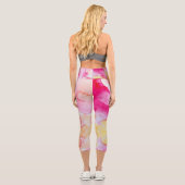 Customizable Pink and Orange High Waisted Capris (Rückseite)