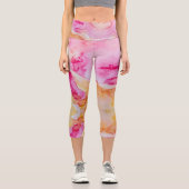 Customizable Pink and Orange High Waisted Capris (Vorderseite)