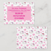 Customizable Pink Business Card for Pet Sitter Visitenkarte (Vorne/Hinten)