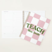 Customizable Pink Checkered Teacher Planner Planer (Anzeige)