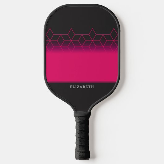 Customizable Pink Diamond Pattern Pickleball Pickleball Schläger (Vorderseite)