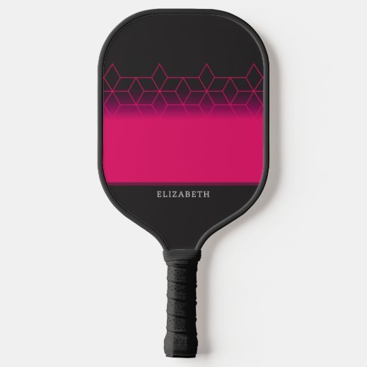 Customizable Pink Diamond Pattern Pickleball Pickleball Schläger (Rückseite)