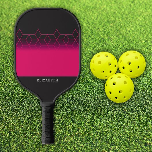 Customizable Pink Diamond Pattern Pickleball Schläger