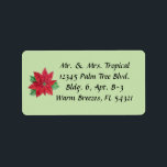 Customizable Poinsettia Address Labels - Mint Adressaufkleber<br><div class="desc">Send your holiday mail with these customizable floral labels.</div>