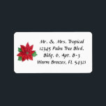 Customizable Poinsettia Address Labels - White Adressaufkleber<br><div class="desc">Send your holiday mail with these customizable floral labels.</div>