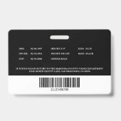 Customizable Police Officer Law Enforcement ID Ausweis (Rückseite)