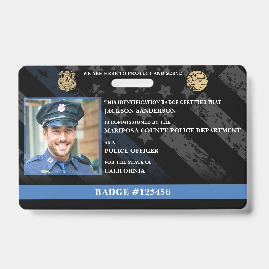 Customizable Police Officer Law Enforcement ID Ausweis (Vorderseite)