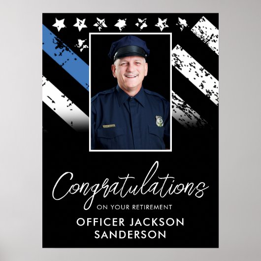 Customizable Police Retirement Photo Party Welcome Poster (Vorne)