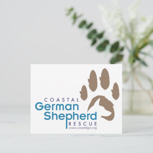 Customizable Postcard - Coastal German Shepherd Postkarte (Stehend Vorderseite)
