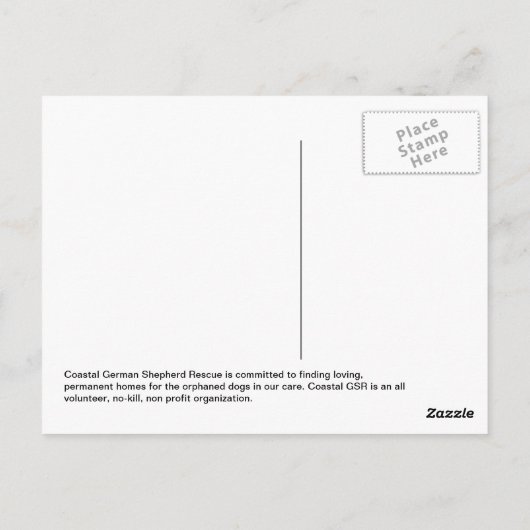 Customizable Postcard - Coastal German Shepherd Postkarte (Rückseite)
