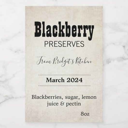 Customizable Preserves BL_04sq Square Sticker Lebensmitteletikett (Einzelnes Label)
