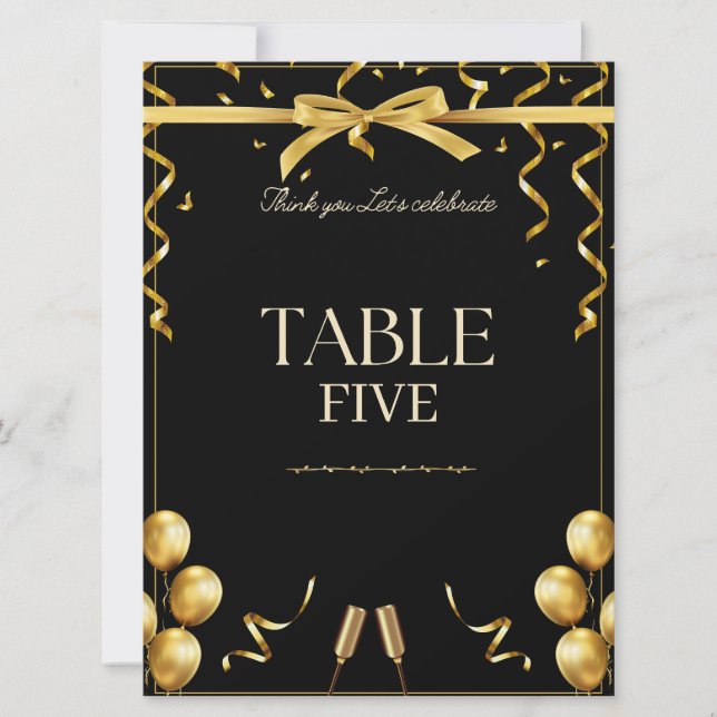Customizable Prestige Gold Retirement Table Number (Vorderseite)