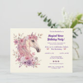 Customizable Pretty Ponies and Petals Horse Einladung (Stehend Vorderseite)