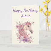 Customizable Pretty Ponies and Petals Horse  Karte (Gelbe Blume)