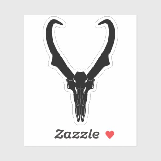 Customizable Pronghorn Skull Aufkleber (Blatt)