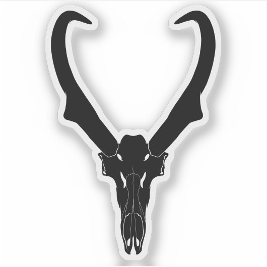 Customizable Pronghorn Skull Aufkleber (Vorderseite)