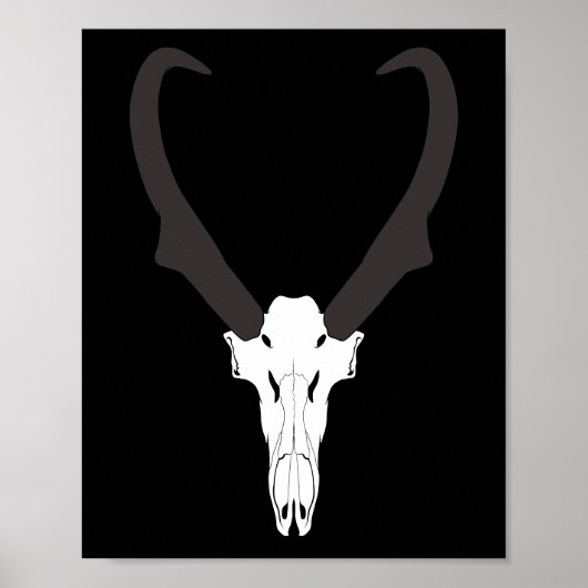 Customizable Pronghorn Skull Poster (Vorne)