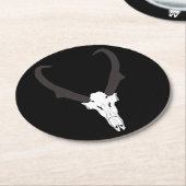 Customizable Pronghorn Skull Runder Pappuntersetzer (Angewinkelt)