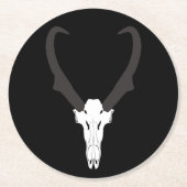 Customizable Pronghorn Skull Runder Pappuntersetzer (Vorderseite)