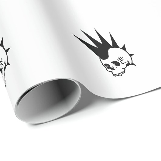 Customizable Punk Jawless Skull Geschenkpapier (Rolleneckpunkt)
