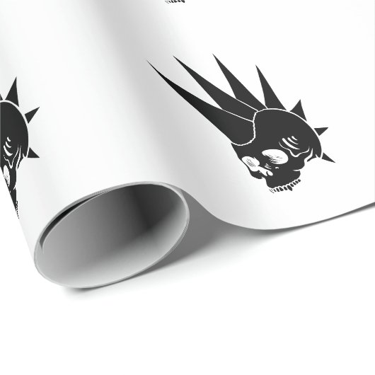 Customizable Punk Jawless Skull Version 2 Geschenkpapier (Rolleneckpunkt)