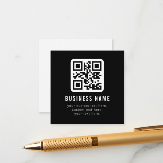 Customizable QR Code & Editable Text Design Begleitkarte (Vorderseite/Rückseite Beispiel)