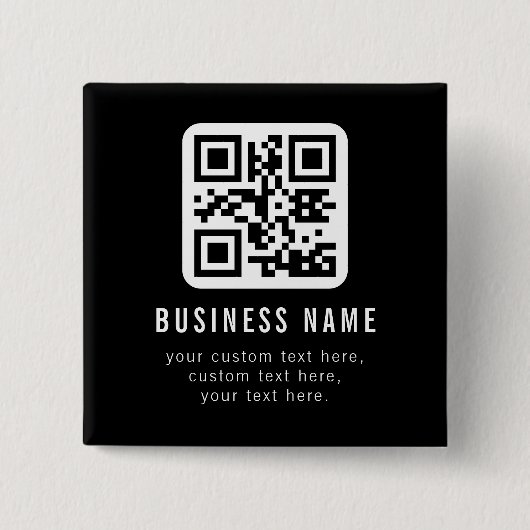 Customizable QR Code & Editable Text Design Button (Vorderseite)