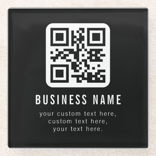 Customizable QR Code & Editable Text Design Glasuntersetzer (Vorderseite)