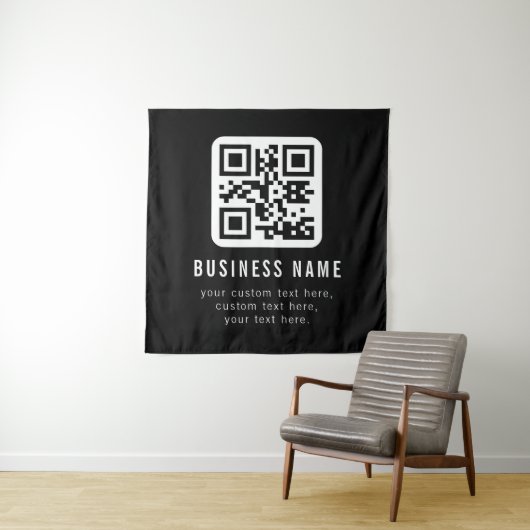 Customizable QR Code & Editable Text Design Wandteppich (Beispiel)