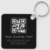 Customizable QR Code & Editable Text Template Schlüsselanhänger (Rückseite)