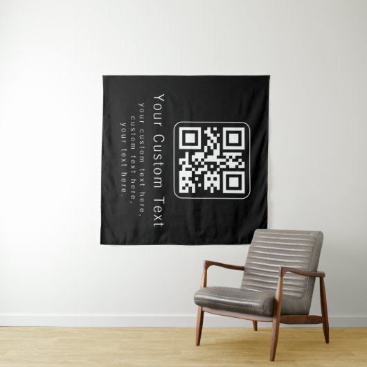 Customizable QR Code & Editable Text Template Wandteppich (Beispiel (Horizontal))