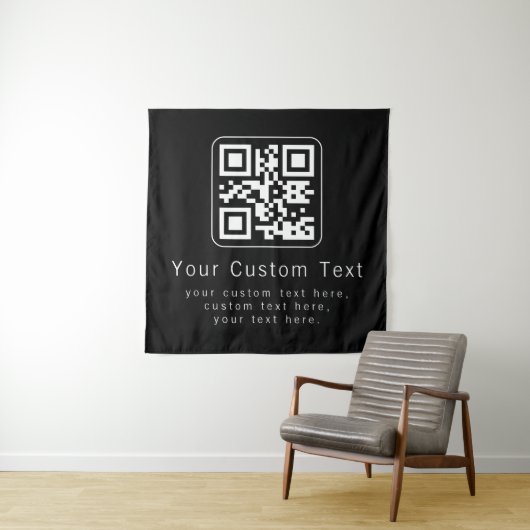 Customizable QR Code & Editable Text Template Wandteppich (Beispiel)