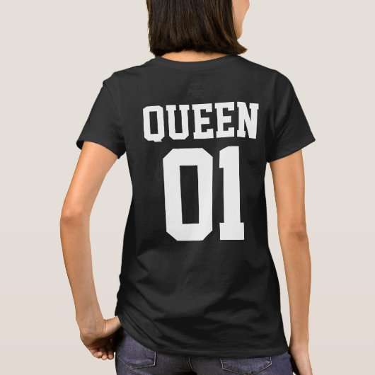 Customizable Queen Number 01 Varsity Style Women's T-Shirt (Rückseite)