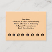 Customizable Ragdoll Cattery Business Card Visitenkarte (Rückseite)