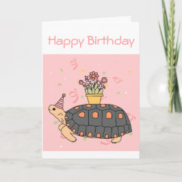 Customizable Redfoot Tortoise Birthday Card 3 Karte