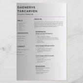 customizable resume sheet curriculum vitae (Vorderseite)
