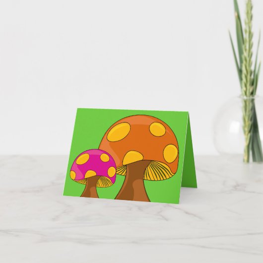 Customizable Retro Mushrooms Feiertagskarte (Vorderseite)