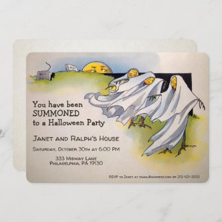 Customizable Retro Spooky Halloween Invitation Einladung