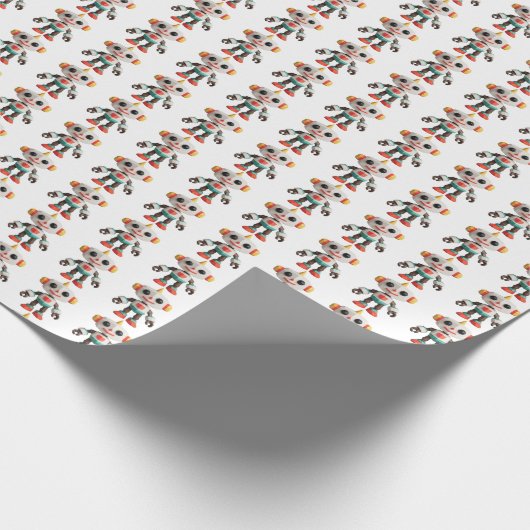 Customizable Robot Kids Geschenkpapier (Ecke)