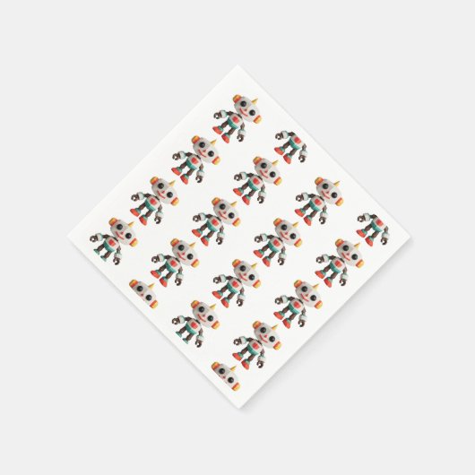 Customizable Robot Kids Serviette (Ecke)