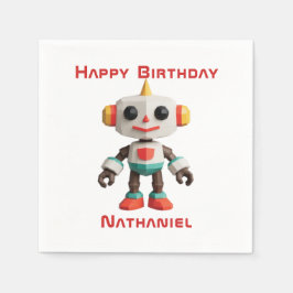 Customizable Robot Kids Serviette