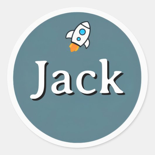Customizable Rocket Space Kids Name Sticker (Vorderseite)
